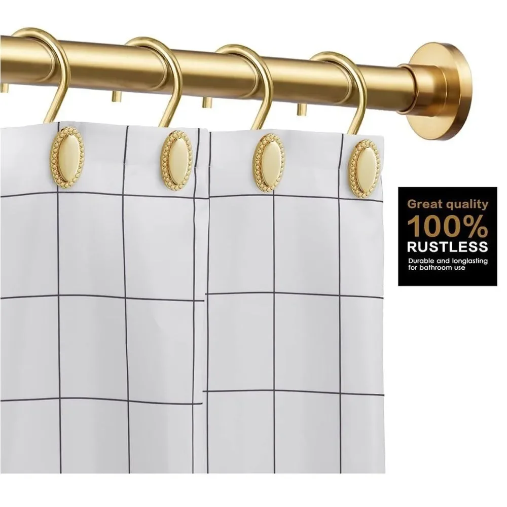 Gold Shower Curtain Hooks, set of 12